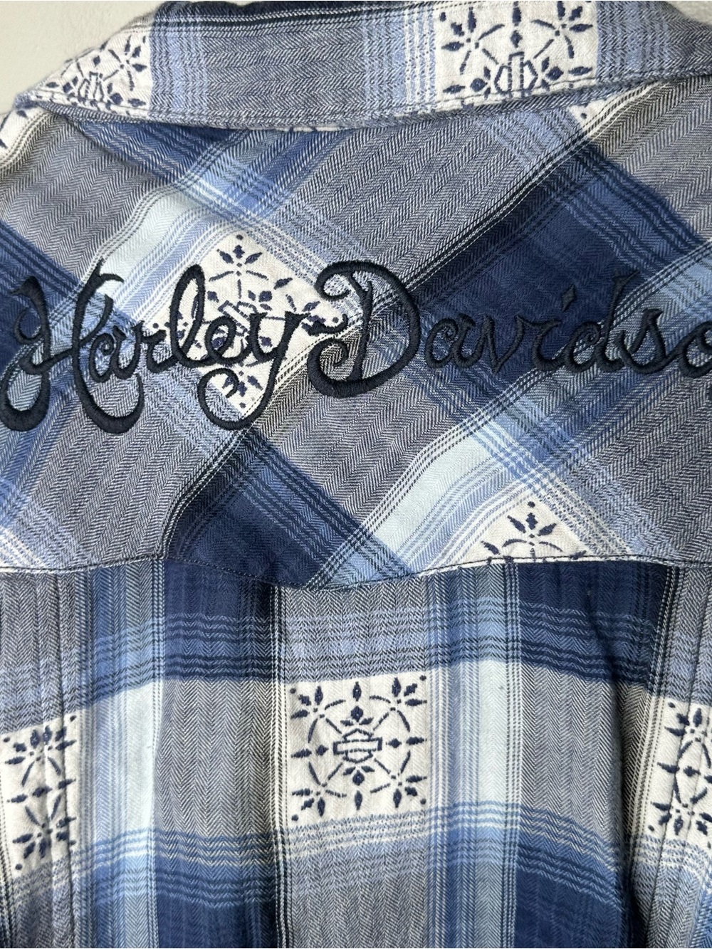Harley Davidson Motorcycle Boho Button Down - Picture 3 of 7
